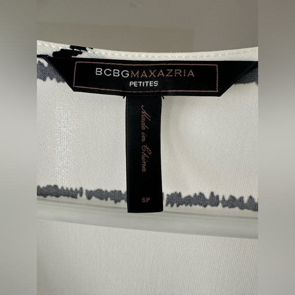 BCBGMaxAzria Black and White Striped Long Sleeve Dress - Picture 2 of 4